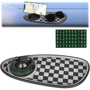 Tapis Antid&eacute;rapant Multifonction Pour Voiture-Support Universel Pour T&eacute;l&eacute;phone-Rotation &Agrave; 360&deg;-Tapis De Tableau De Bord Antid&eacute;rapant Avec Num&eacute;ro De Stationnement-Tapis En Silicone - Neuf