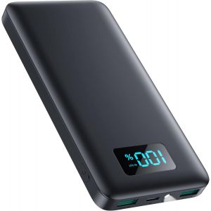 Hui-Batterie Externe 13800mah,[Ultra Mince Mais Puissant] Power Bank Usb C 3a In&out Chargeur Portable Avec Affichage Led Et Lampe De Poche Batterie Portable Pour Iphone Galaxy Huawei-Noir Mat - Neuf