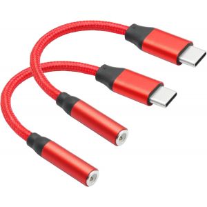Loc-Câble Adaptateur Usb C Vers Pr Casque 3,5 Mm 2"",Usb Type C Mâle Vers Pr Femelle 1/8"" 3,5 Mm,Câble Audio Auxiliaire Pour Téléphone Portable Avec Port Usb De Type C,Pas Sur Un Appareil De - Neuf