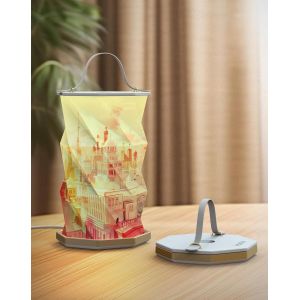 Battery Operated Lamp With Handle, Rotating Folding Table Lamp, Rechargeable Led Lights, Architectural Style Portable Light - Neuf