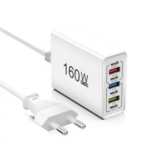 Chargeur Mural 160w 7 Ports,Haute Vitesse,Type C,Pour Xiaomi Huawei Samsung Pd,Chargeur Rapide Pour Iphone,Chargeur De Voyage Ue/Us--Eu White - Neuf