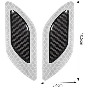 Lot de 6 autocollants r&eacute;fl&eacute;chissants 3D pour pare-chocs de voiture, haute r&eacute;sistance, visibilit&eacute; nocturne (blanc) - Neuf