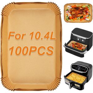 NouvelHorizonstore-Lot de 100 doublures de friteuse &agrave; air comprim&eacute; pour Ninja AF500UK AF500UKCP 10,4 L, accessoires de friteuse &agrave; air comprim&eacute; pour tiroir Ninja Flex Megazone, compatibles avec Duroni - Neuf