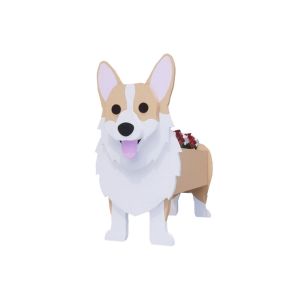 Pot De Fleurs De Jardin En Pvc En Forme De Chien Corgi Pour La D&eacute;coration Ext&eacute;rieure - Neuf
