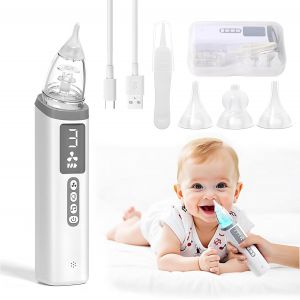 Mouche Bebe &Eacute;lectrique Avec 3 Embouts Silicone Souple,Mouche B&eacute;b&eacute; Avec 3 Niveaux D'Aspiration, Lumi&egrave;re Et Musique Apaisante - Neuf