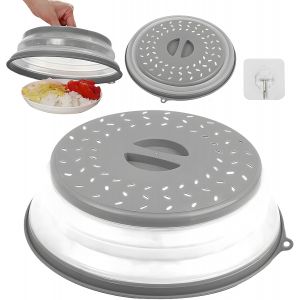 MEVRONISSHOP-Cloche Micro Onde, Cloche Micro Onde Sans BPA, Micro Onde Cache, Anti Vapeur et Fonction Passoire (Gris) - Neuf