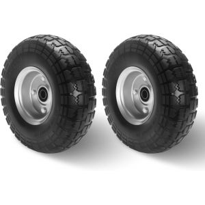 VornixorSarlshop2x Roue Increvable 4.10/3.50-4, Roue de Brouette Increvable, &Oslash; 255 x 80mm, Al&eacute;sage 16mm, apacit&eacute; de charge max. 100 kg,Pour Diables, Brouettes, Chariots, Etc. - Neuf