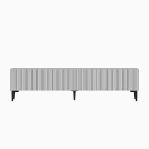 Meuble TV en bois "Oscar" - 180 x 31 x 45 cm - Blanc - Neuf