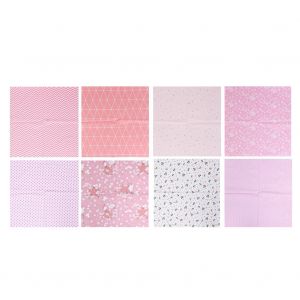 Hjlian Lot De 8 Tissus En Coton A Motifs Imprimes, 50 X 50 Cm, Pour Couture, Maison, Ecole - Neuf
