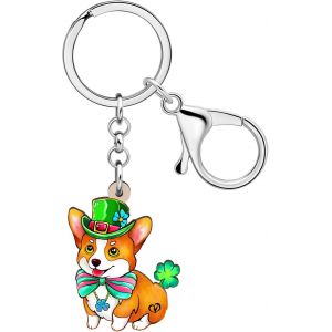Kal-Porte-Cl&eacute;s En Acrylique Animal Mignon Et Tr&egrave;fle Saint-Patrick Cadeaux Pour Femmes Filles Bijoux De Fortune Pour La F&ecirc;te Irlandaise - Neuf