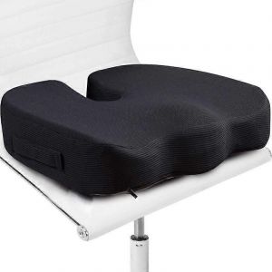 Coussins Pour Chaises De Bureau - Mousse À Mémoire De Forme Ferme Coussin D'assise Coccyx - Soulagement Du Coccyx Sciatique Pour Les Douleurs Lombaires - Correcteur De Posture De Contour - Neuf