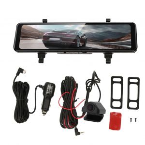 Camera de tableau de bord avec retroviseur de 10,88 pouces, ecran tactile IPS, grand angle de 135 degres, enregistreur video avant et arriere - Neuf