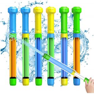 Ayu-Lot De 6 Pistolets À Eau Pour Enfants - Pistolet Pulvérisateur À Grande Portée - Jouet De Plage - Idéal Pour L'été, Les Fêtes Au Bord De La Piscine Et Les Activités De Plein Air (32 Cm) - Neuf