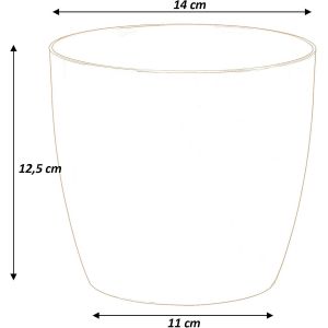 Fleurs Et Plantes En Plastique,Lot De 2,Forme Ronde,Cache-Pot (Noir,&Oslash; 14 Cm) - Neuf