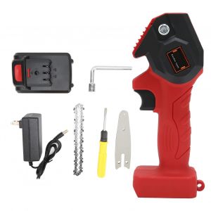 XYONG Mini scie d'elagage electrique portative, tronconneuse de jardin a chargement manuel FYD-001, prise rouge AC110-240V US - Neuf