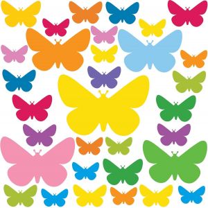 ERYI-32 Stickers Muraux Enfants Papillons - Autocollants Décoration Murale Chambre Bébé - Facile À Poser Coloré - Neuf