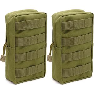 2 Pièces Sac Tactique Ceinture,Multifonctionnel Sacoche Ceinture Poche,Nylon Sacoche Mini Edc Gadget Sac Avec Système Molle Pour Camping,Randonnée,Vélo,Escalade Et Voyage (Vert) - Neuf