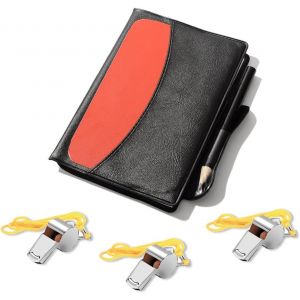 Lot De 3 Sifflets D'arbitre Avec 3 Sifflets En Acier Inoxydable Pour Entraîneur Avec Lanière,Carte D'arbitre Rouge Et Jaune Avec Poche Pour Jeu De Football - Neuf