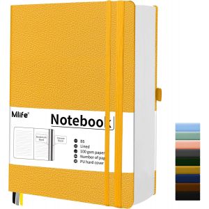 B5 Ligné Carnet De Notes De Journal Épaissi,360 Pages Et 100g/M² De Papier Résistant À L'encre,Carnets De Notes Avec Pochette Pliante Pour Le Bureau École Maison Écriture&notes(Jaune) - Neuf