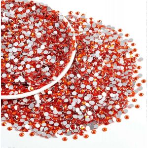 Ventes Promotionnelles Strass &Agrave; Dos Plat En Vrac,2000 Strass Orange Pour L'artisanat Des Ongles V&ecirc;tements D&eacute;coration De Bricolage,Jacinthe/Orange,Ss20,4.6-4.8mm - Neuf