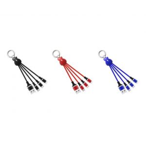C&acirc;ble De Donn&eacute;es 3 En 1 Porte-Cl&eacute;s Pour T&eacute;l&eacute;phones Portables : Micro, 8 Broches, Type-C, Usb 2.0, Charge Rapide, Longueur 16 Cm - Neuf