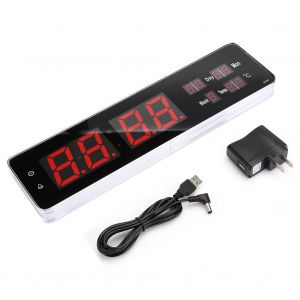 HJLIAN Horloge murale LED a grand calendrier perpetuel, pour chambre a coucher, salon, prise americaine 110-240 V - Neuf