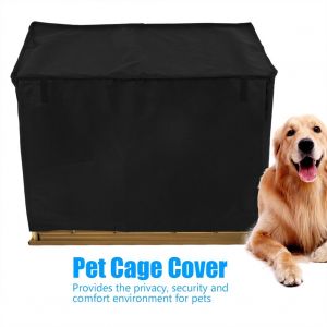 Hjlian Housse De Protection Impermeable Pour Cage A Chien, Pour Animal De Compagnie, Avec Fenetre Ouverte (Noir, Taille L) - Neuf