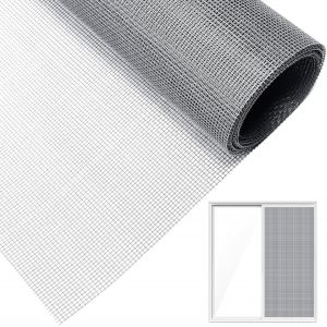 Moustiquaire pour fenêtre, 120 x 250 cm, en fibre de verre, toile de rechange, moustiquaire pour fenêtres et portes, réalisation de moustiquaires à cadre fixe, découpable, rouleau de couleur gris - Neuf