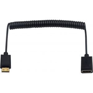 SUNY-Câble Mini Hdmi Vers Hdmi Câble Spiralé Hdmi Vers Mini Hdmi Mini Hdmi Mâle Vers Hdmi Femelle Prend En Charge 1080P Full Hd,3D 1,8 M - Neuf
