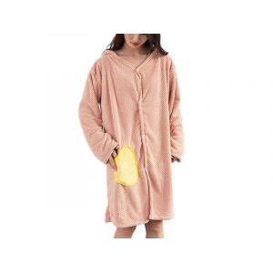 Serviette De Bain Portable &Agrave; Capuche - Serviette De Plage Surdimensionn&eacute;e, Peignoir De Bain, Poncho Rose - Neuf