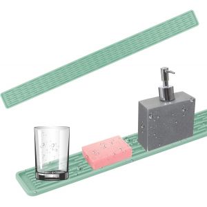 Loranka-Tapis Egouttoir, Tapis De Robinet En Silicone, Tapis Evier Cuisine Pour Eclaboussure, Drainage, S&eacute;chage Et Protection &Eacute;vier, Tapis Vaisselle Vert, Tapis Egouttoir Vaisselle Absorbant, 70*5*0. - Neuf