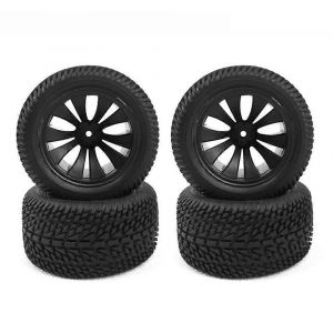 4Pcs 90mm pneus en caoutchouc roue de pneu pour Wltoys 144001 124019 12428 - Neuf