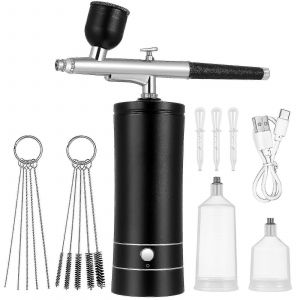 Kit d'aérographe sans fil avec compresseur,ensemble de pistolet à ongles et de peinture portable pour un usage professionnel et domestique - Neuf