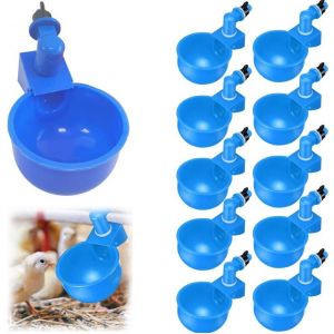 Abreuvoir Automatique Pour Poulets, 12 Pièces, Avec Outils De Perforation, Adapté Aux Poulets, Canards Et Autres Volailles De Basse-Cour (Bleu) - Neuf