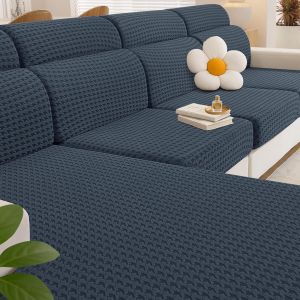 Uaa-Housse De Canapé Sans Bras 3 Places, Housse De Canapé Lit De Canapé Pliable Extensible Lavable, Universel Couverture De Canapé Extensible Tout Couvert Canapé Pliant Protecteur, Noir - Neuf