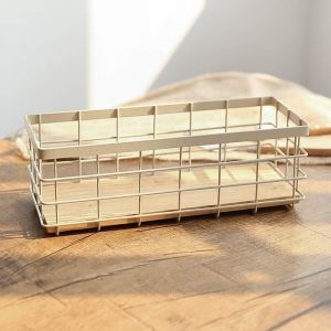 Tianyi-Panier De Rangement Polyvalent En Métal Avec Grillage Creative Fer Corbeille À Fruits Paniers De Stockage De Pain Pour La Cuisine Le Garde-Manger¿Blanc¿ - Neuf