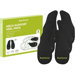 Kalanka-3 Paires De Coussins De Soutien De La Vo&ucirc;te Plantaire En Gel Pour Pieds Plats, Semelles Int&eacute;rieures R&eacute;utilisablessoutien De La Vo&ucirc;te Plantaire Pour Hommes Et Femmes (L, Noir) - Neuf