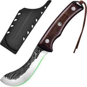 Boning Knife With Case,High Carbon Steel Boning Knife For Fishing,Home,Camping And Bbq (Brown,8.6cm) - Neuf