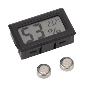 Thermometre et hygrometre numerique LCD HD noir, indicateur electronique integre de temperature et d'humidite pour casier, boite a cigares - Neuf