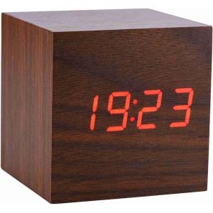 Eryi-Réveil Bureau Numérique En Bois Écran De Température Del Temps D'affichage Du Calendrier De Contrôle Vocal Noir En Bois Blanc Chambre À Coucher Décoration De Maison 6x 6x 6cm/2.36 X 2.36 X 2.36 - Neuf