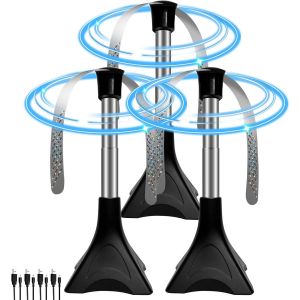 3 Pcs Ventilateur Anti-Mouches Pliable & Extensible, Mouches Et Moustiques Repoussent Les Ventilateurs, Usage Table/Suspendu Pour Pique-Nique Et Barbecue, Contre Les Moustiques San Produit Chimique - Neuf