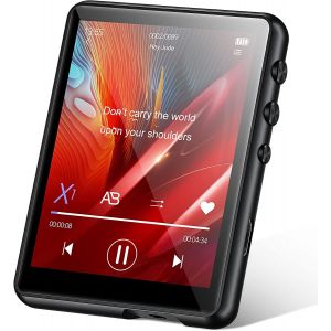 64Go Lecteur MP3 avec Bluetooth 5.3, Lecteur Audio sans Perte HiFi avec Haut-Parleur, 2.4 in Ecran Tactile Complet, Radio FM, Line-in enregistreur Vocal, E-Book, Prise en Charge jusqu'&agrave; 128 Go - Neuf