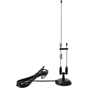 VornixorSarlshop-Antenne Radio Mobile Bi-Bande VHF UHF 2M/70Cm Antenne De Base Magn&eacute;tique - Prise Pl259 avec C&acirc;ble Coaxial Rg-58 De 13Pieds (4M) pour &Eacute;metteur-R&eacute;cepteur De Taxi Voiture Vehicel Scanne - Neuf