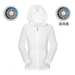 Veste De Protection Uv Pour Femme, Impermeable, Avec Ventilateur, Pour L'exterieur (Blanc, Xxxl) - Neuf