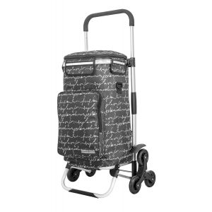 JEXNOVASHOP-Chariot de Courses Capacit&eacute; 44L, Pliable avec Compartiment Isotherme, Noir - Neuf