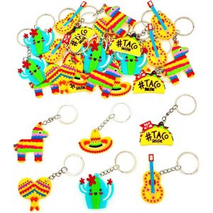 lbgwp60-30X Décorations Accessoires De Fête Mexicaine, Porte-Clés Chapeau Sombrero Taco Cactus Guitare Maraca Âne, Cotillons Faveurs Cinco De Mayo Cadeaux Remerciement À Thème Mexicain Souvenirs - Neuf