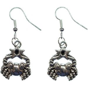 Kal-Argent À La Main Bijoux Plaqué I Boucles D'oreille Boucles D'oreille - Boucles D'oreille De Cancer Cintre Constellation Zodiaque Astrologyzodiac - Neuf