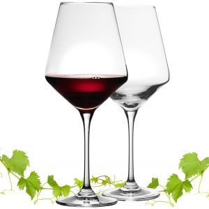 Athènes Lot De 2 Verres À Vin Rouge 580 Ml Verre À Vin Bordeaux En Verre Cristalline Passe Au Lave-Vaisselle - Neuf