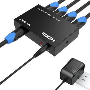 Letnerny-Splitter Hdmi 1 Entrée 4 Sorties 1x4 Ports 4kx2k@30hz 3d Full Hd 1080p Distributeur Pour Ps4 Ps3 Fire Stick Tv, Dvd Moniteur D - Neuf