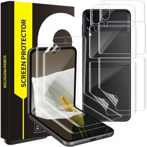 CAUC-Lot de 2 + 2 films de protection d'&eacute;cran en TPU pour Samsung Galaxy Z Flip 3 5G, 0 poussi&egrave;re et bulles ultra r&eacute;sistants pour Samsung Z Flip 3, pas de bulles d'air, film de protection d'&eacute;cran - Neuf